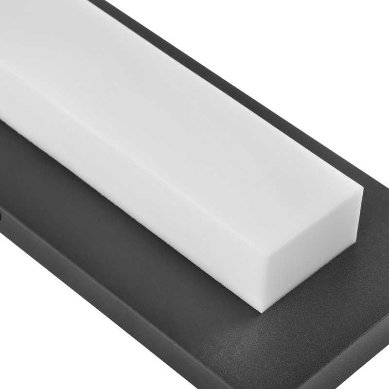 Anely Black Aluminum Rectangular Linear LED Outdoor Wall Light With Acrylic Shade, 31.5" H x 4.7" W x 2.1" D