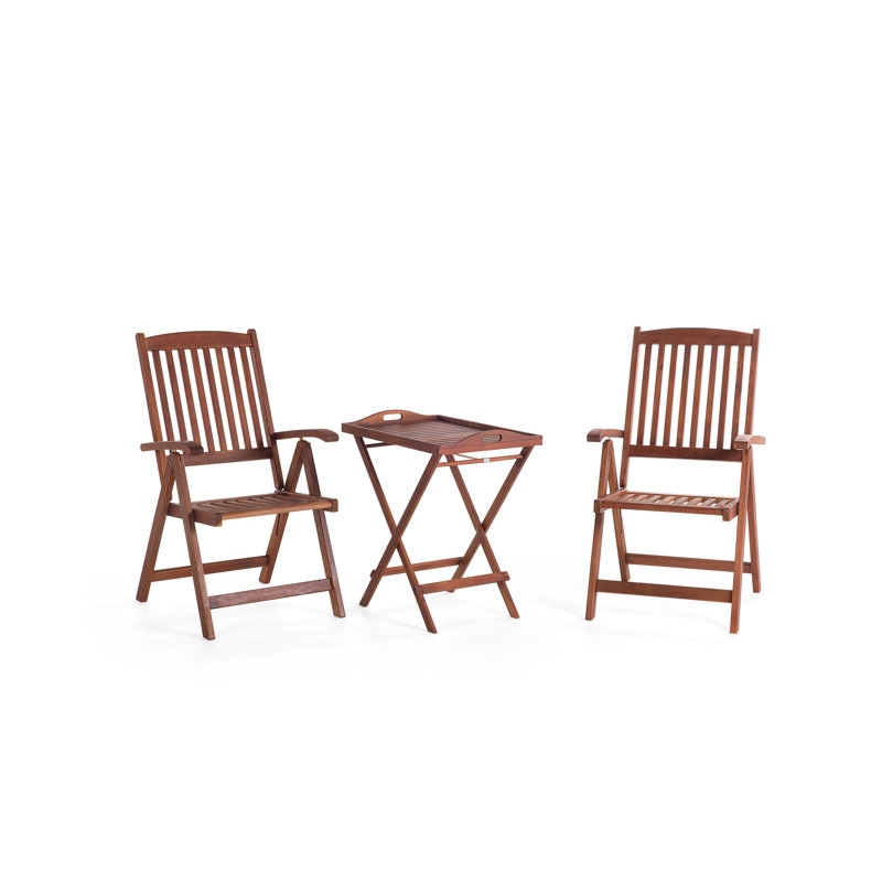 Hilmont 2 - Person Acacia Wood Patio Dining Set with Rectangular Table , Cushions Included