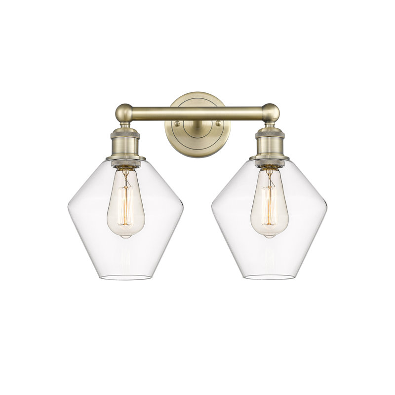 Amylea 2 - Light Dimmable Vanity Light, Clear, Antique Brass