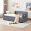 Structure de lit de jour simple rembourrée avec lit gigogne, canapé-lit simple pour chambre à coucher, soutien, lattes de bois, gris