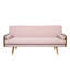 Tissu Mid-Century moderne rosé avec support lombaire - l 73,6 po x P 30,5 po, H 32,83 po, repose-pieds confort optimal