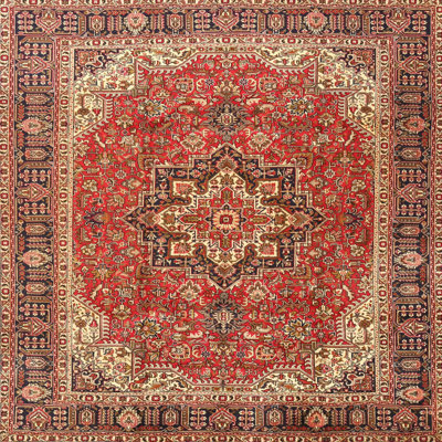 Tapis traditionnel gris / rouge / noir