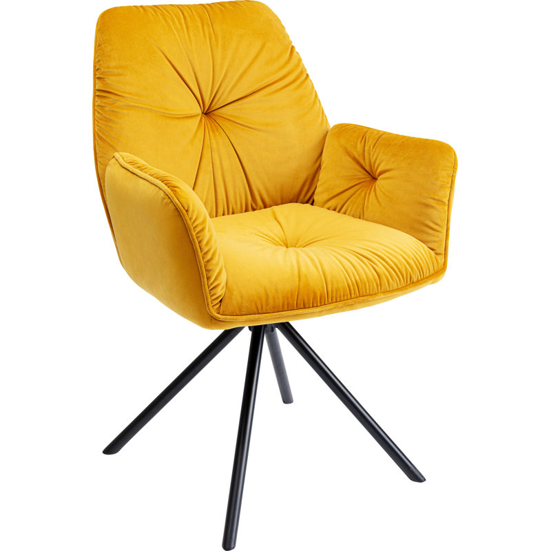 Swivel chair with armrests Mila, Yellow