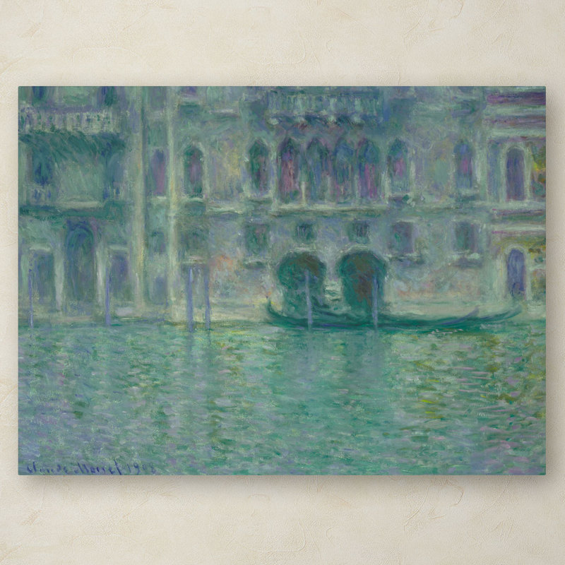 «Palazzo da Mula Venice 1908» par Claude Monet, reproduction d'art sur toile, H 24 po x l 32 po x P 2 po