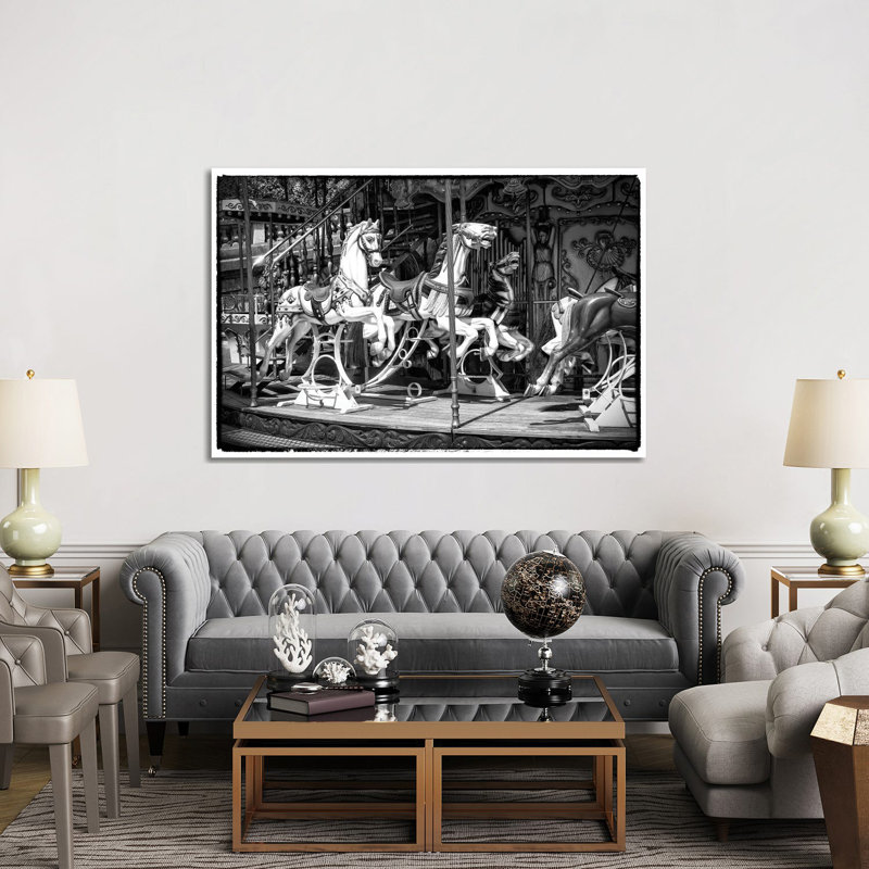 Black Montmartre Series - Paris Carousel by Philippe Hugonnard - Wrapped Canvas Print, 152.5 cm H x 101.5 cm W