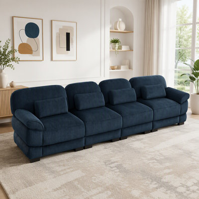 Canapé modulaire surdimensionné 4 places Cloud Couch, bleu