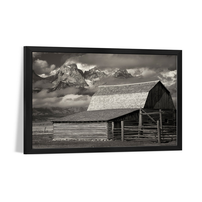 Affiches encadrées de qualité supérieure Teton Barn II, H 16 po x l 24 po