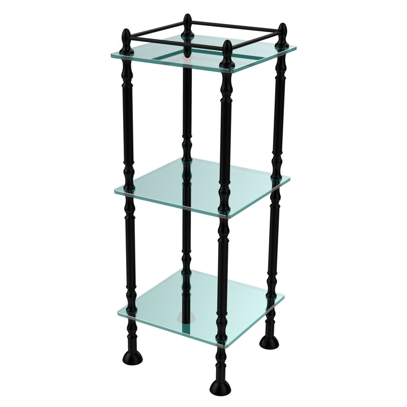 Metal Bathroom Shelves, Matte Black