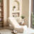 Reclining Chair With Cotton Filler, Ergonomic Design, White Color Japanese Style Lazy Chair, , Living Room, Adjustable Back,