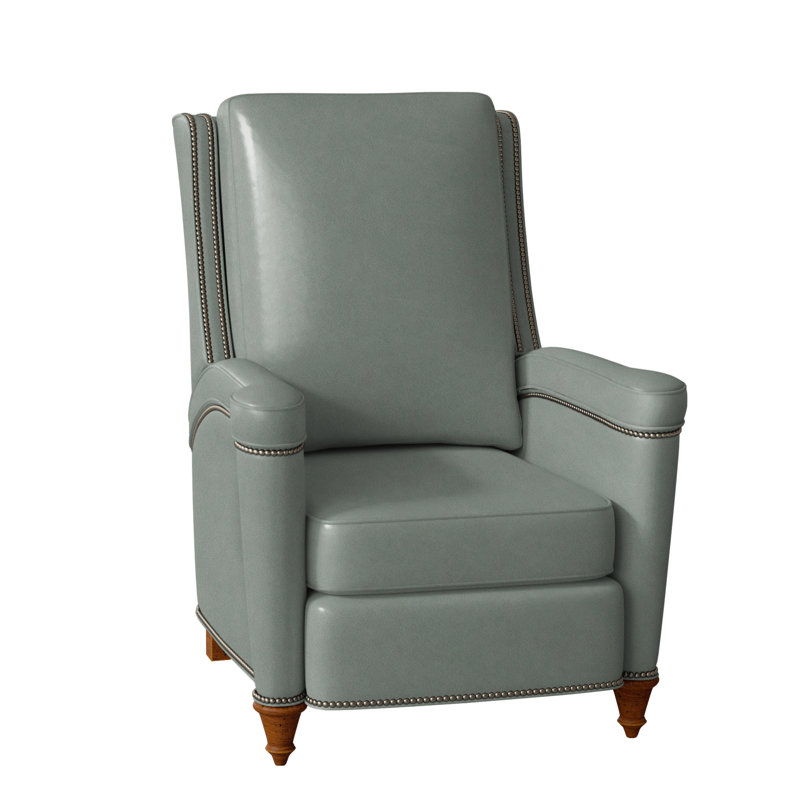 Mayes Recliner, Corinthian Cherry Genuine Leather, Gunmetal, New Classiques