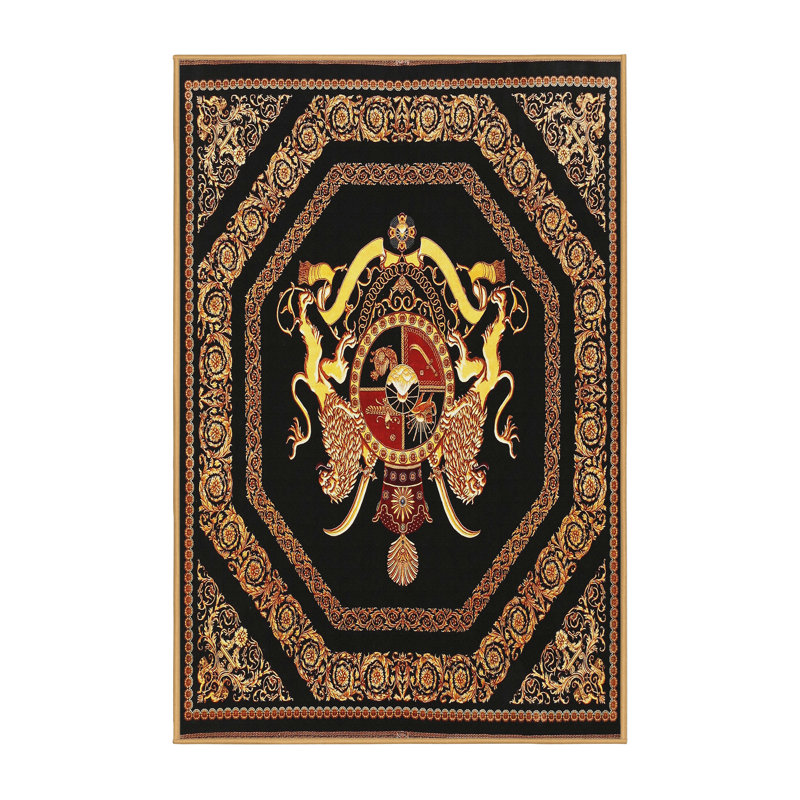 Tapis 100% traditionnel lavable à la machine 3257, Rectangle 4 pi x 6 pi