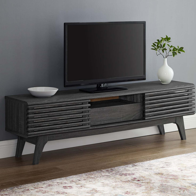 Meuble télé Modway Render, Gris anthracite, H 17 po x l 58,5 po x P 13,5 po