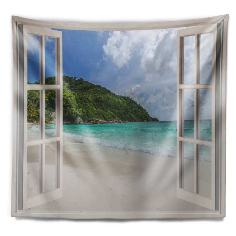 Tapisserie «Open Window to Calm Seashore», H 50 po x l 60 po