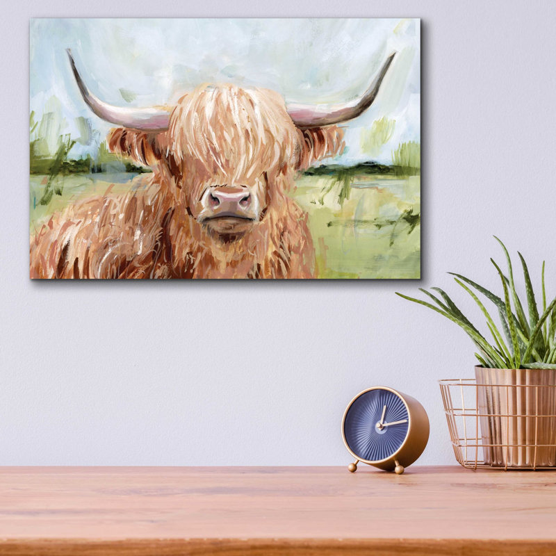«Highland Grazer II» par Victoria Borges, art mural en verre acrylique, H 12 po x l 16 po x P 0,13 po