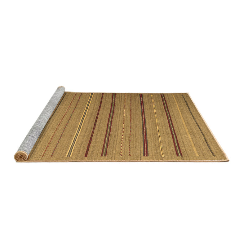 Adji Washable Striped Indoor Rug, Round 3'