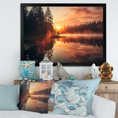 «Magicak Sunrise Over The Mountain Lake», reproduction sur toile