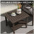 Square Brown Metal Outdoor Side Table, 2-Tier All-Weather Patio End Table With Durable Construction And Versatile Design-959849494