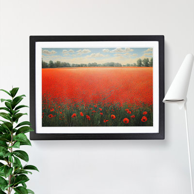 Distinguished Poppy Field Flowers - Single Picture Frame Print