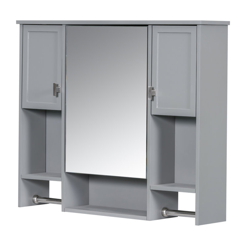 Armoire de rangement murale moderne 35 po x 28 po, Gris