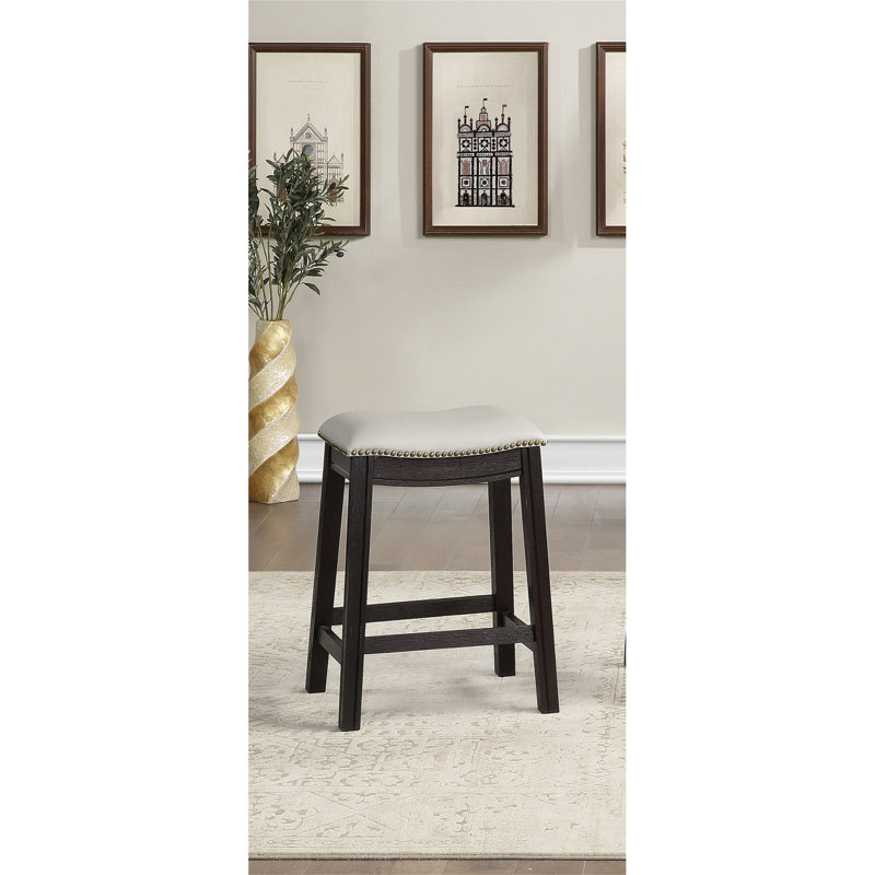 Ensemble de tabourets rembourrés en polyuréthane, Noir, Gris, Tabouret de comptoir (siège d'une hauteur de 24 p
