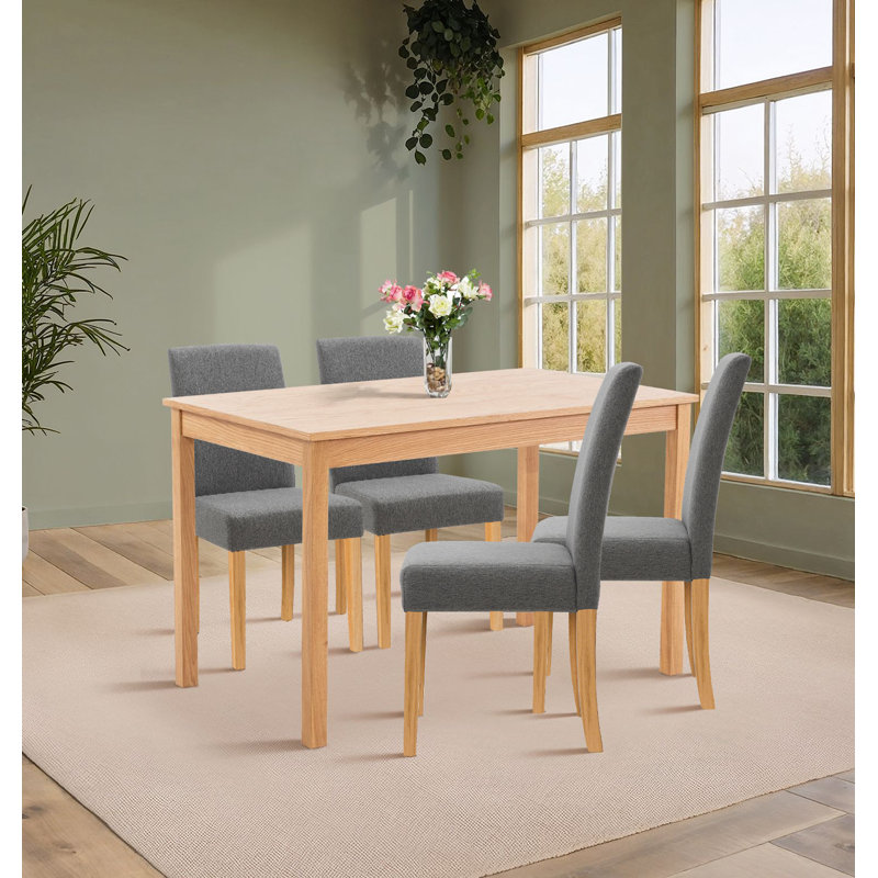 Hatcher 4 - Person Solid Oak Dining Set, Grey