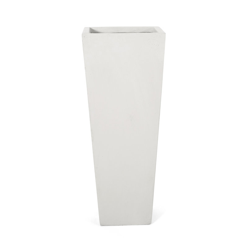 Tapered Design Planter For Outdoor - 12.79L X 12.79W 32.12H, Matte White Magnesium Oxide, Transform Your Area, No Assembly Oxide In Style 12.79In L W 32.12In H, White, Improve Garden Look,