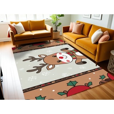 Tapis de vacances d'hiver de Noël lavable The Holiday Aisle®
