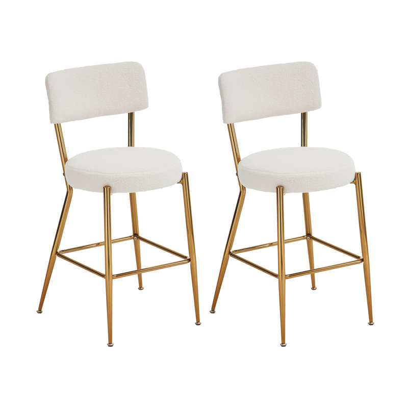 Tabouret de comptoir 25 po Huerfano, Noir, Blanc