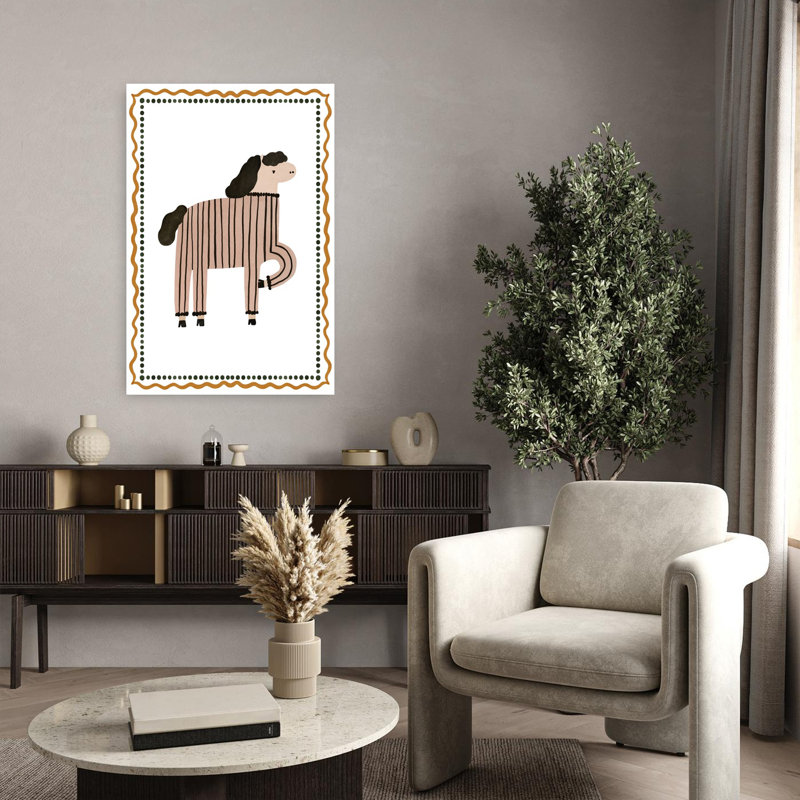 Art contemporain, art abstrait cheval contemporain, H 36 po x l 24 po