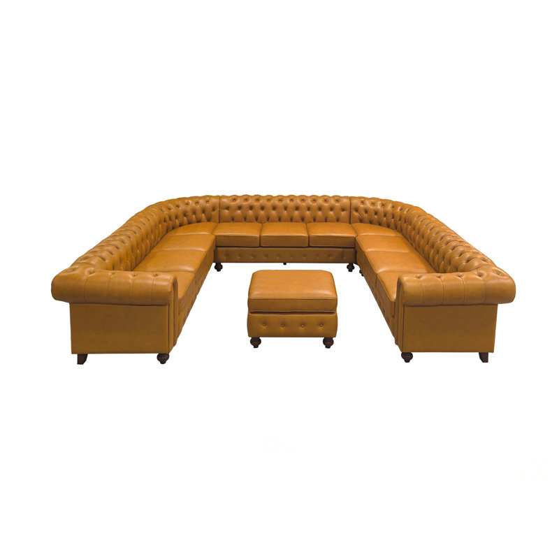 Canapé modulaire en cuir Chesterfield, Ginger Faux Leather