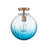 1 - Light Ribbed Sphere Single Glass Semi Flush Mount-1059536820