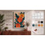 Orange Blooms & Teal Art Deco - Wrapped Canvas-1508994718-1508994715