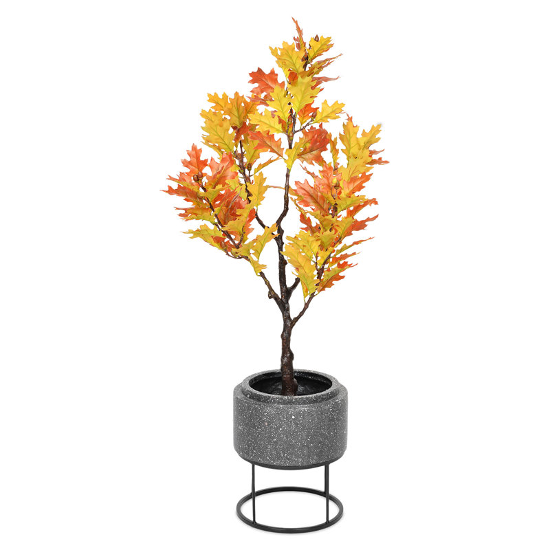 120cm Faux Maple Tree in Stone Planter
