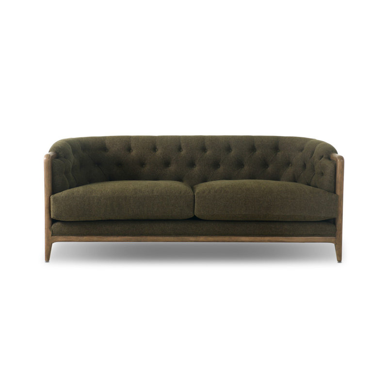 Ellsworth 91" Rolled Arm Sofa, Sutton Olive, 29.75" H x 78" W x 36" D