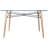 Kamron Rectangle Glass Top Dining Table with Natural Wood Eiffel Base-32036934