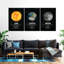 «Sun Earth Moon Facts», ensemble de 3 reproductions sur toiles-201238464