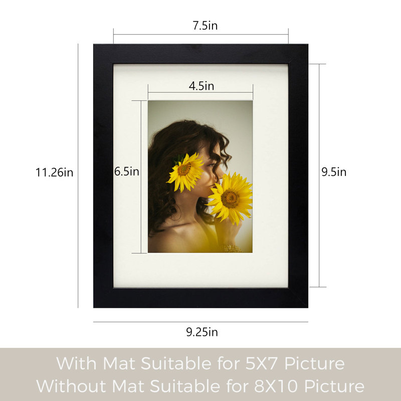 Cadre photo mural 8 "x 10" Dreketi, Noir