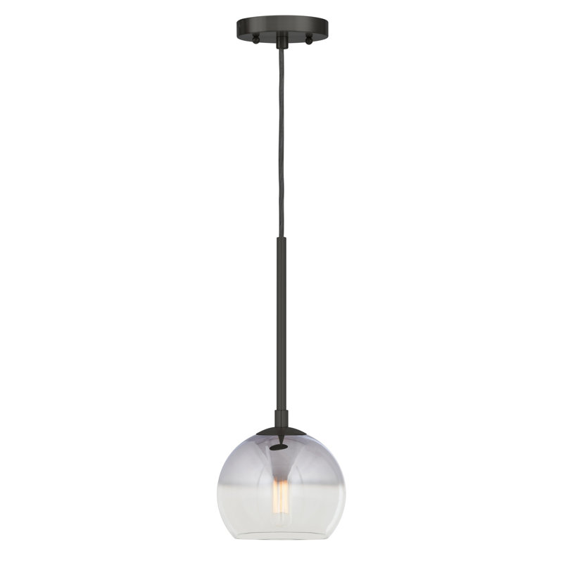 Madilynn 1 - Light Single Pendant, Black, 15'' H x 6.75'' W x 6.75'' D, Ombre