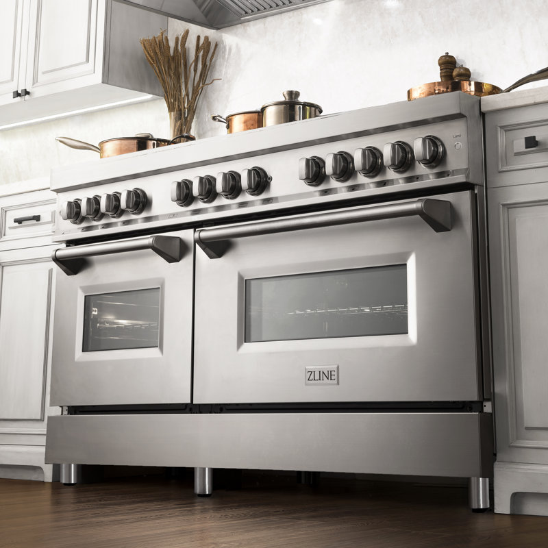 ZLINE 60" Legacy Dual Fuel Range, Red Matte Stainless Steel