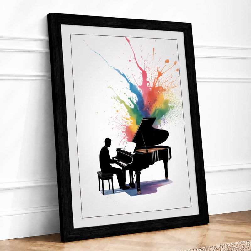 Music in Colour Modern - Framed Print, A4 - 29.7 x 21.0 cm, Black