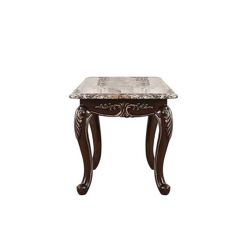 Élément de finition élégant, en bois de cerisier et en marbre, s'adapte à plusieurs styles de décoration, bureau de salon polyvalent à installation instantanée, rehausse l'ambiance, aucun assemblage requis