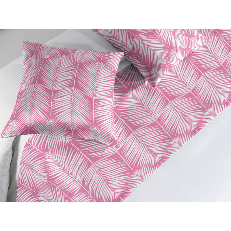 Satin Bed Runner, Pink and White, King