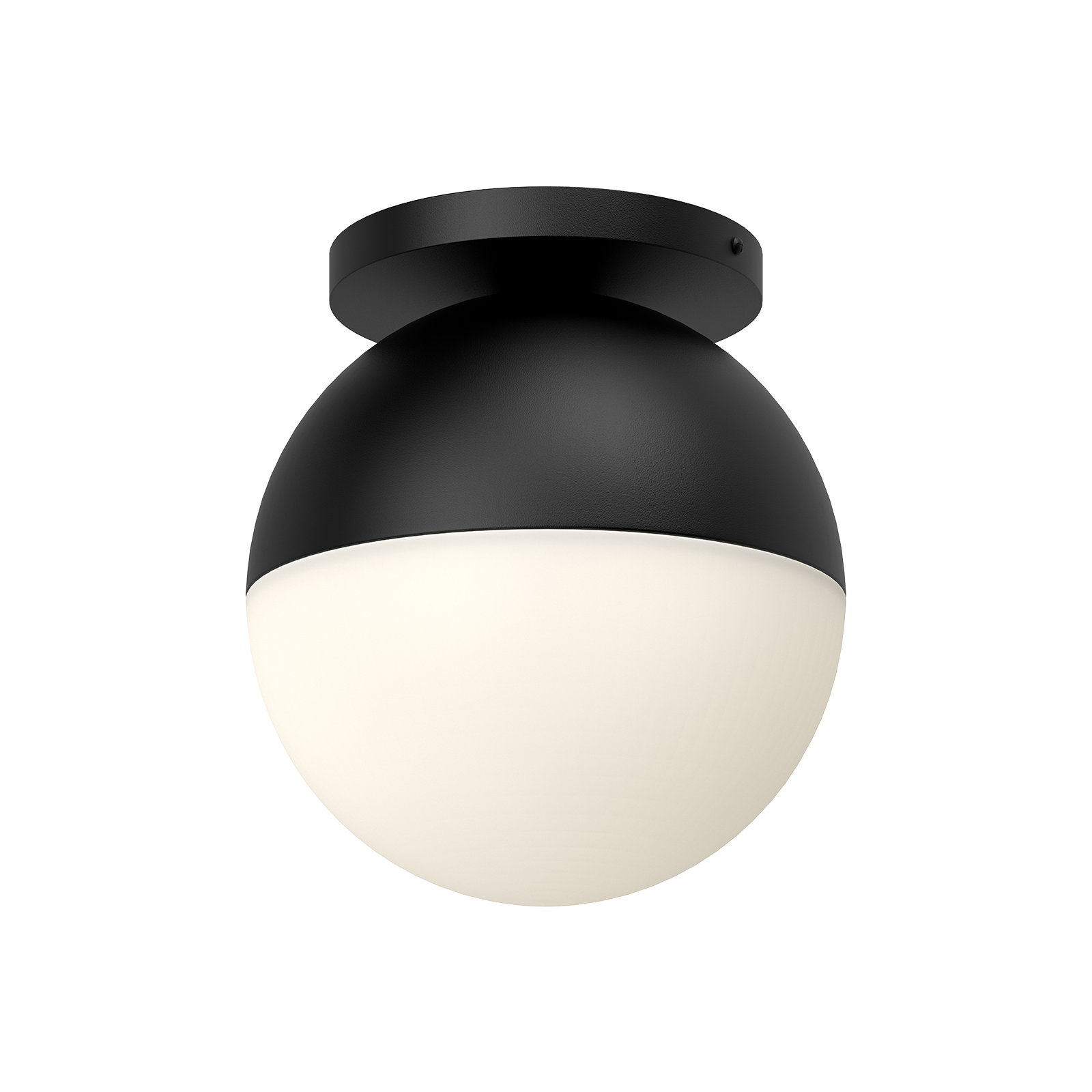 Monae Single Light Glass Flush Mount, Black, 10.75" H x 9.88" W x 9.88" D