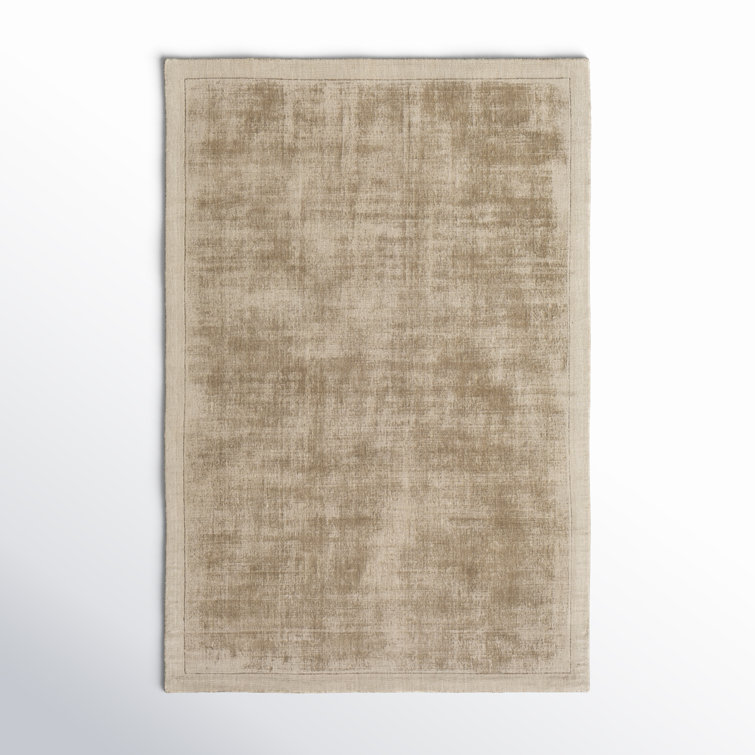 Mckinley Handmade Hand-Loomed Viscose Area Rug in Taupe