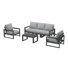 Ensemble de conversation modulaire 6 pièces avec cadre gris Patio