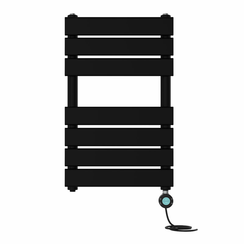 Flat Panel Towel Rail Heated Towel Rails, Black, 65cm H x 40cm W x 6.2cm D