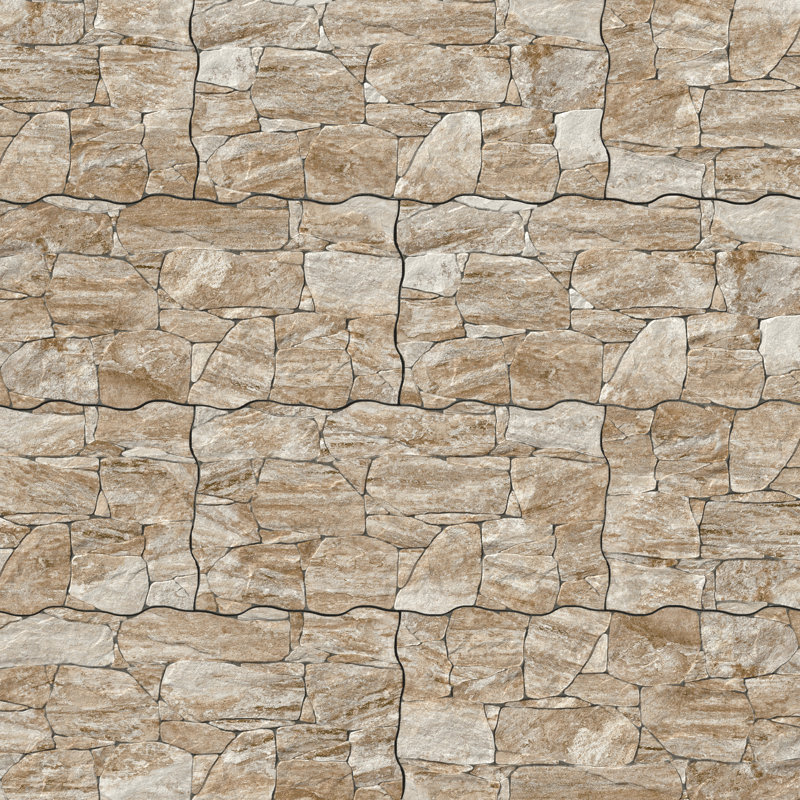 Caldera Roques 13" x 25" Porcelain Stone Look Wall & Floor Tile, Brown