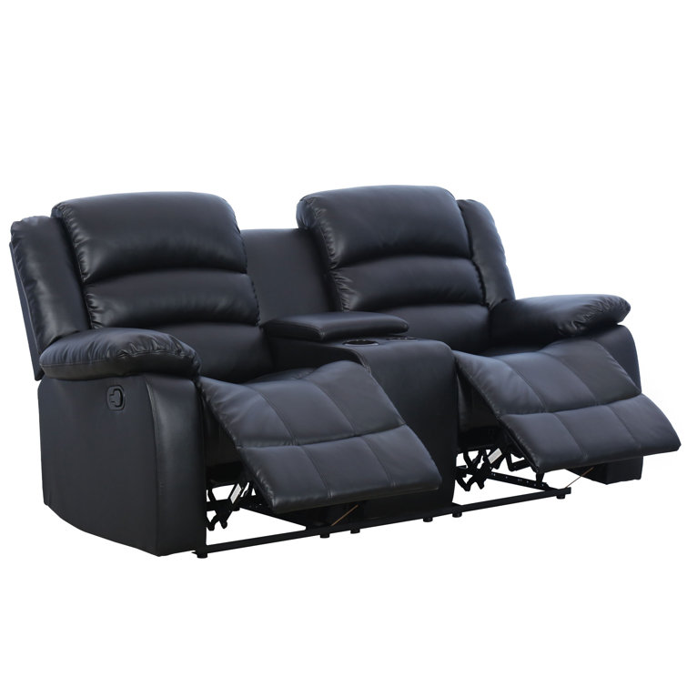 S827 1pc. High Back Support Recliner Leather Sofa — Stendmar