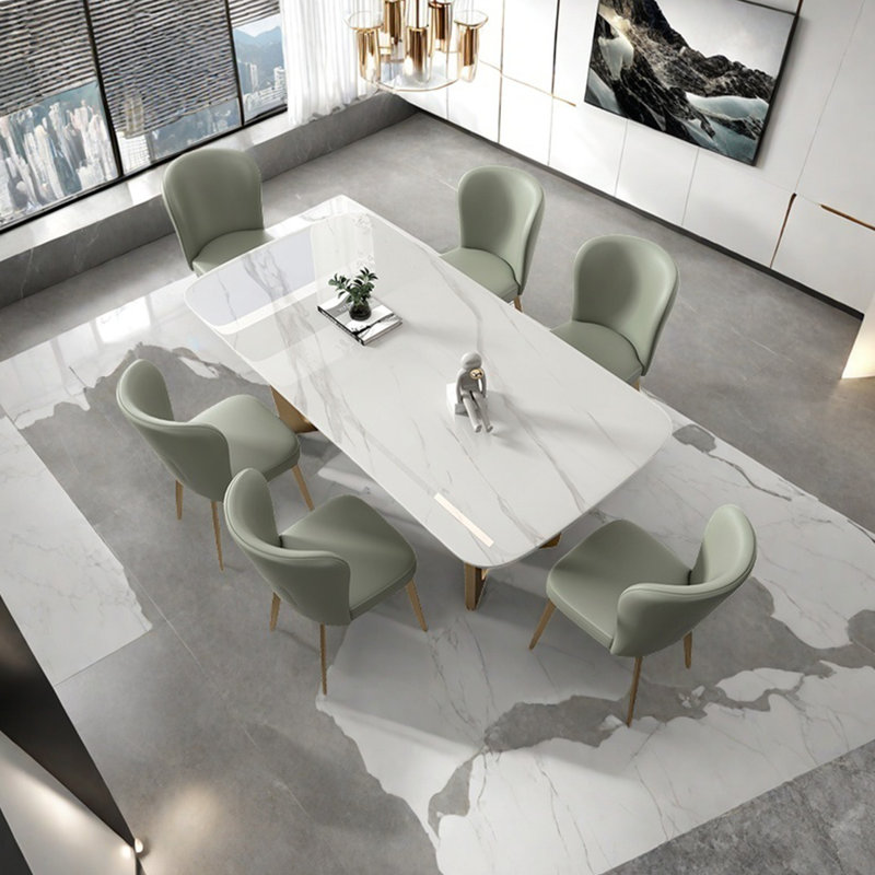 Table de salle à manger haut de gamme luxueuse, H 29,52 po x L 70,86 po x l 35,43 po