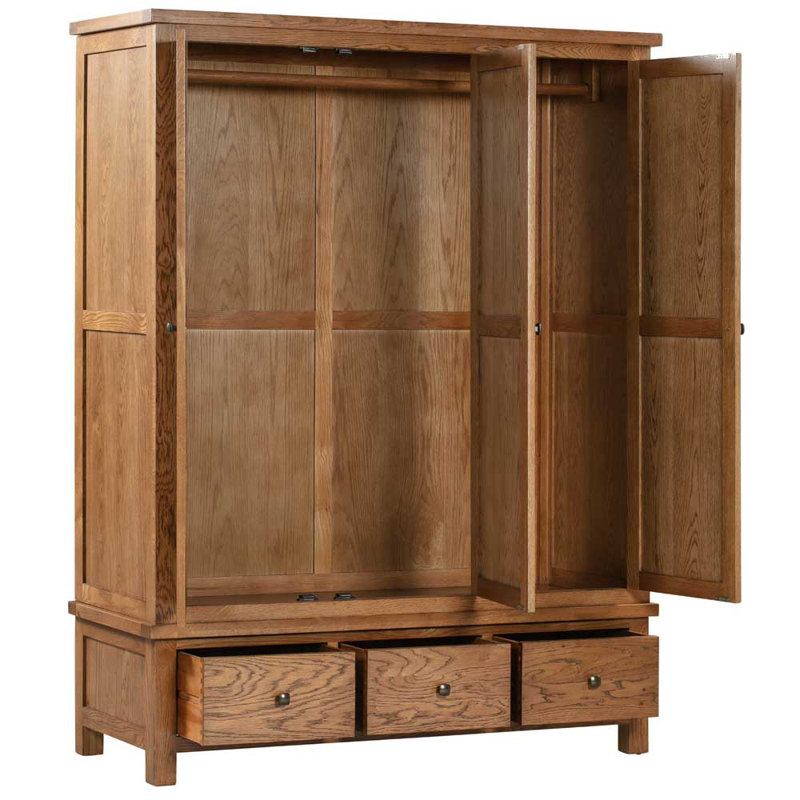 Benigni 3 Door Solid Wood Wardrobe